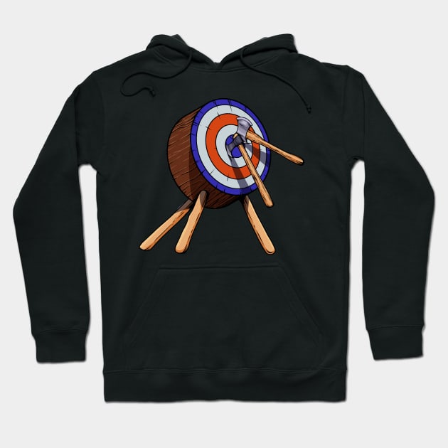 Axes in target - axe throwing Hoodie by Modern Medieval Design